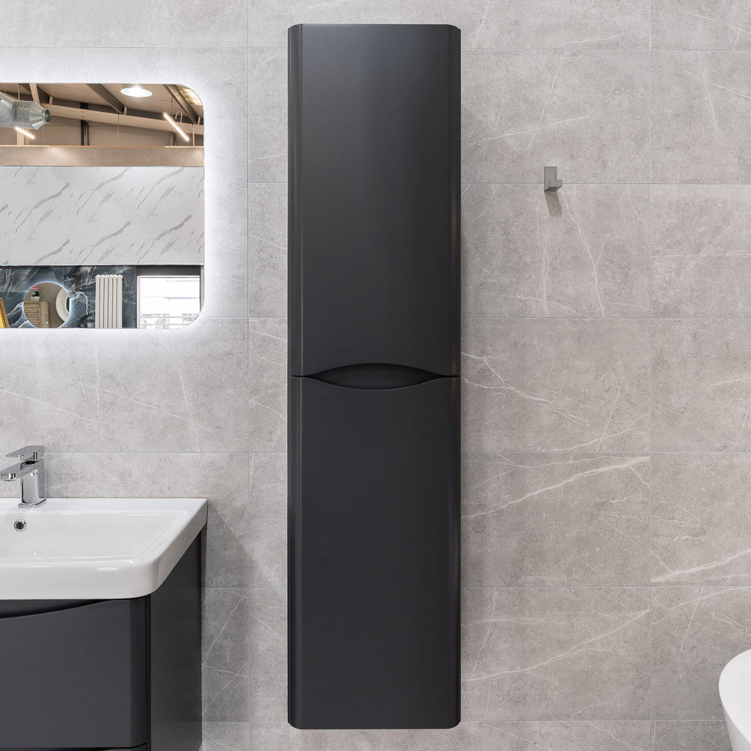 Happi Wall Hung Tall Storage Unit - Matt Anthracite