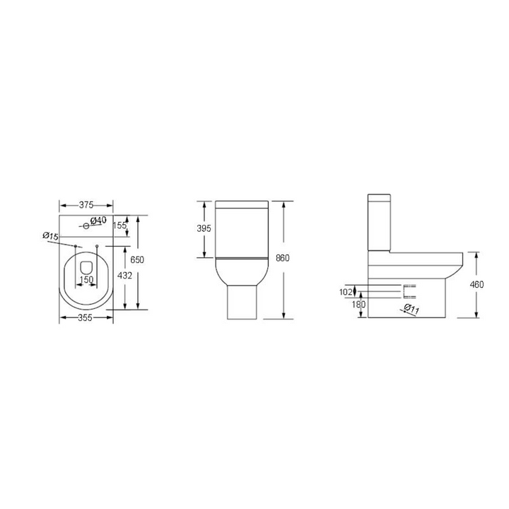 Harmony Rimless Comfort Height Fully Back to Wall Close Coupled Toilet with Soft Close Toilet Seat