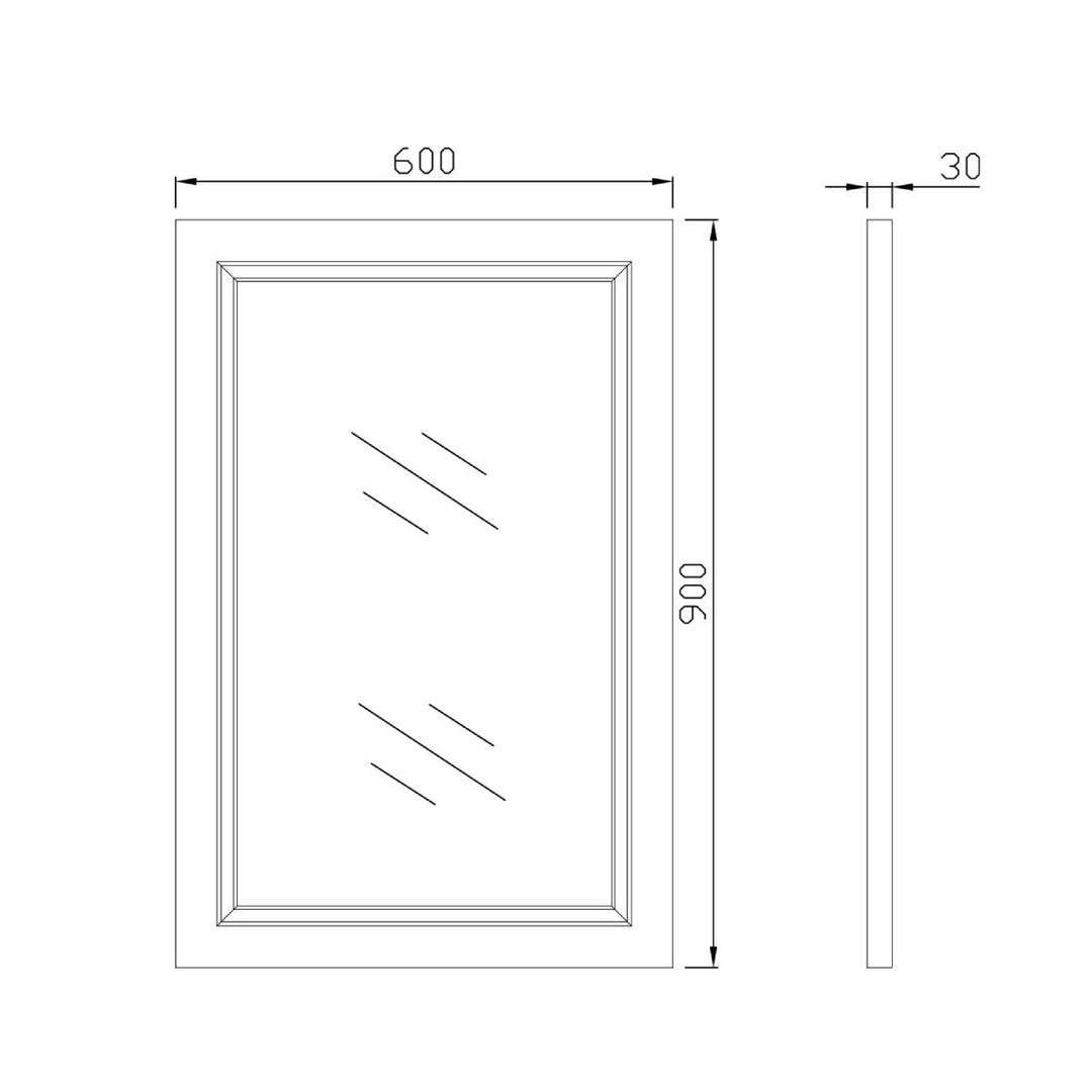 Harrogate 600 x 900mm Wall Mirror - Arctic White