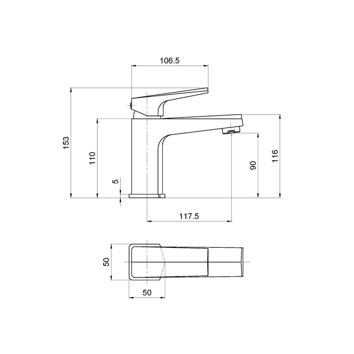 Nuie Hardy Mono Basin Mixer inc. Waste
