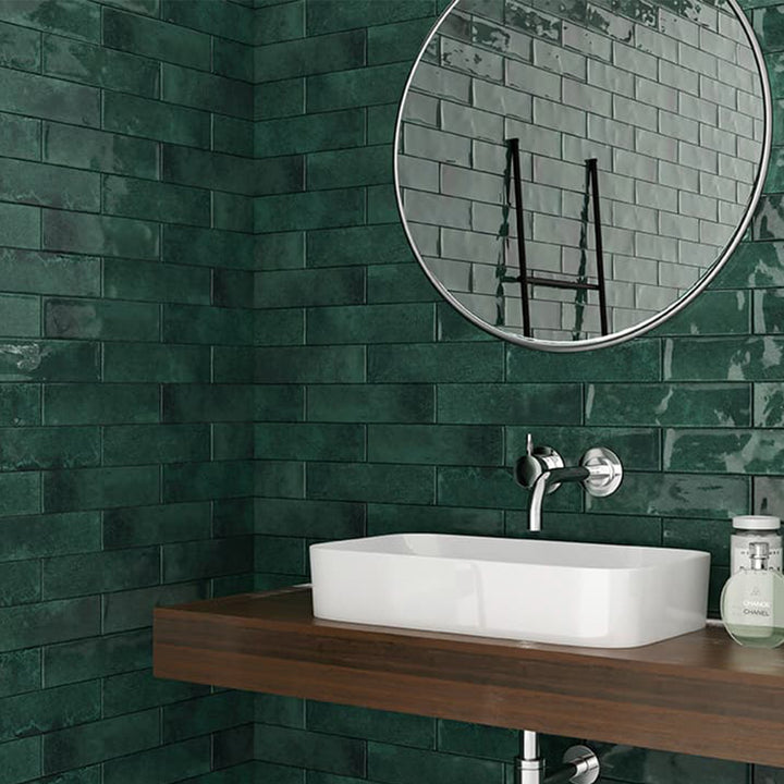 Harlequin Green 7 x 28cm Brick Wall Tile - 0.59sqm perbox