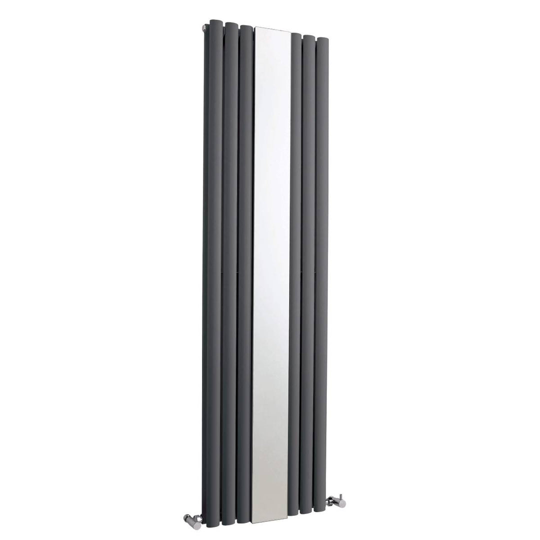 Hudson Reed Revive 1800 x 499mm Double Panel Radiator with Mirror - Anthracite HLA79