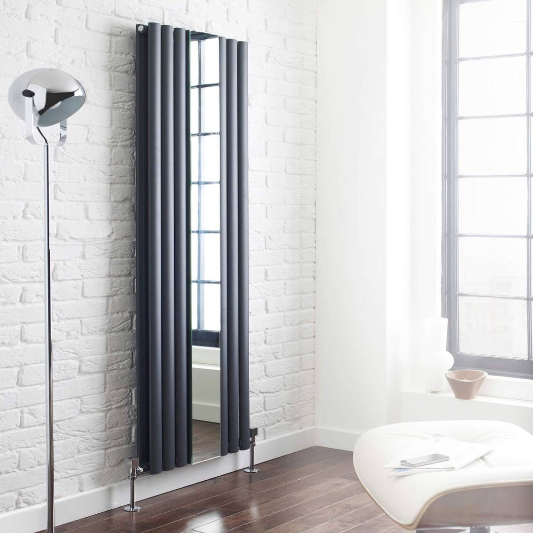 Hudson Reed Revive 1800 x 499mm Double Panel Radiator with Mirror - Anthracite HLA79