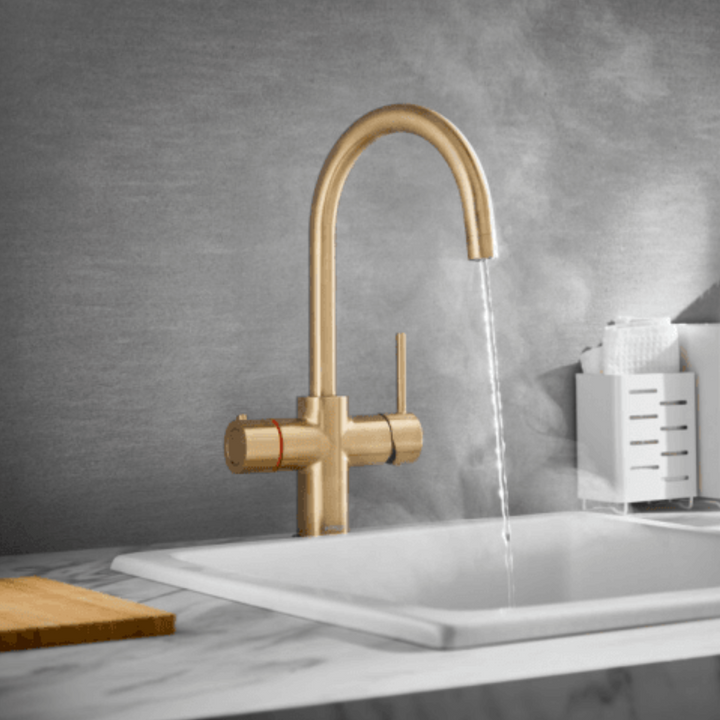 3 in 1 Boiling Water Tap U Spout - Brass
