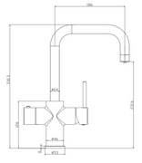 3 in 1 Boiling Water Tap D Spout - Chrome - Technical drawing