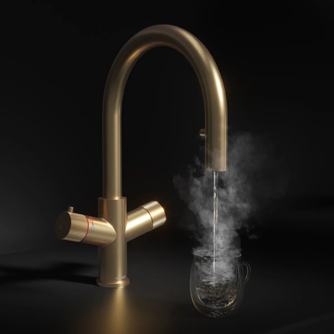 4 in 1 Boiling Water Tap Pull Out U Spout - Brass