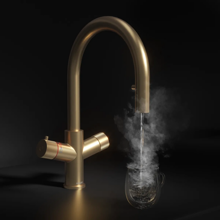 4 in 1 Boiling Water Tap Pull Out U Spout - Brass