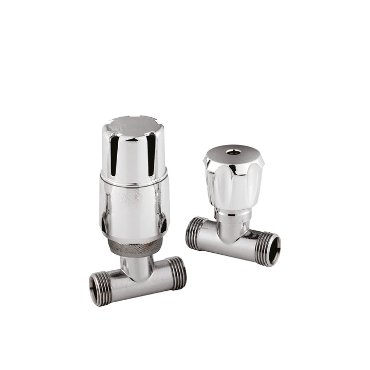 Thermostatic Straight Radiator Valve - Chrome