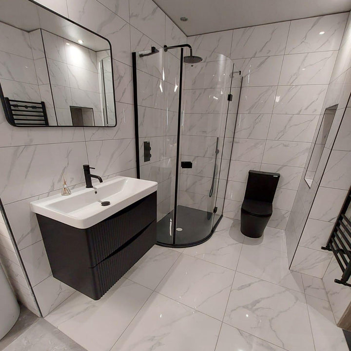 Calacatta White 30 x 60cm Rectified Polished White Body Tile - 0.9sqm per box