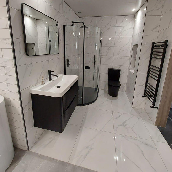 Calacatta White 30 x 60cm Rectified Polished White Body Tile - 0.9sqm per box