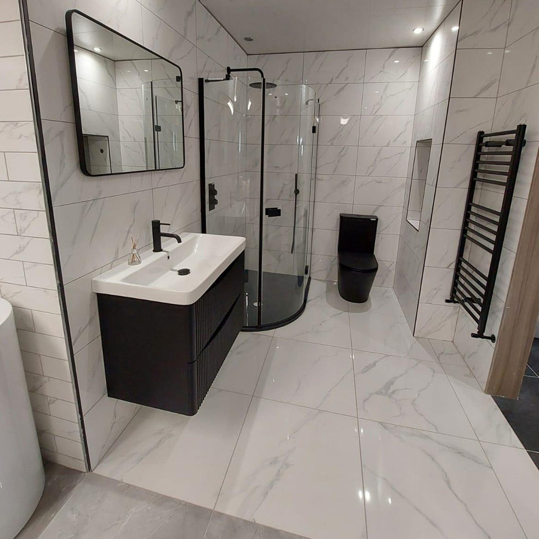 Calacatta White 30 x 60cm Rectified Polished White Body Tile - 54sqm Pallet