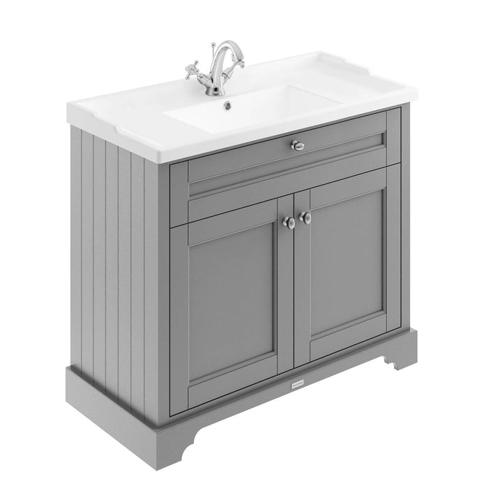 Hudson Reed Quartet 720mm Wall Mounted Vanity Unit &amp; Basin - Gloss White 