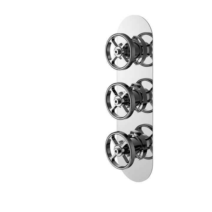 Hudson Reed Industrial Valves Triple Valve - Chrome