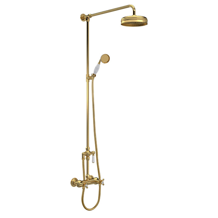 Hudson Reed Shower Kits Traditional Thermostatic Shower Valve &amp; Kit - Brushed Brass