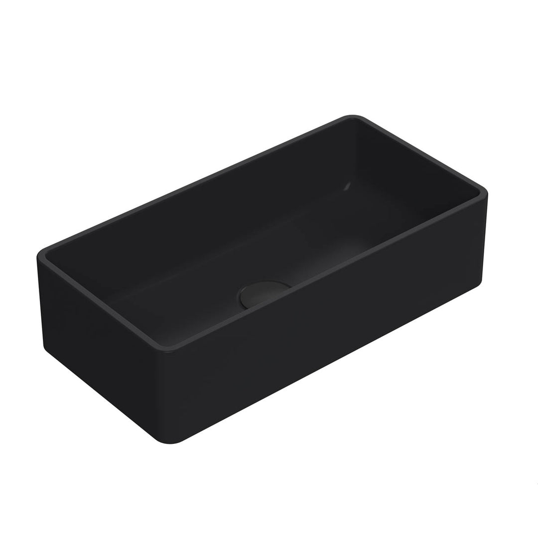 Hudson Reed Rectangular Vessel - Matt Black 120x465x235mm