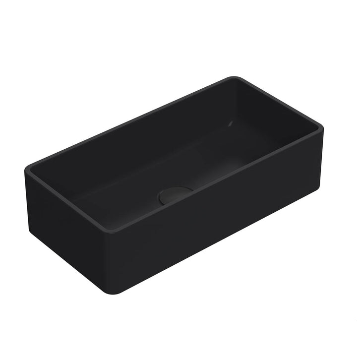Hudson Reed Rectangular Vessel - Matt Black 120x465x235mm
