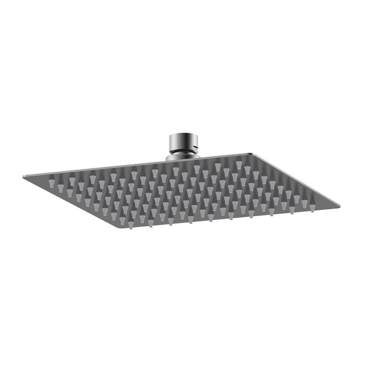 Nuie Square Fixed Head 200mm - Brushed Gun Metal