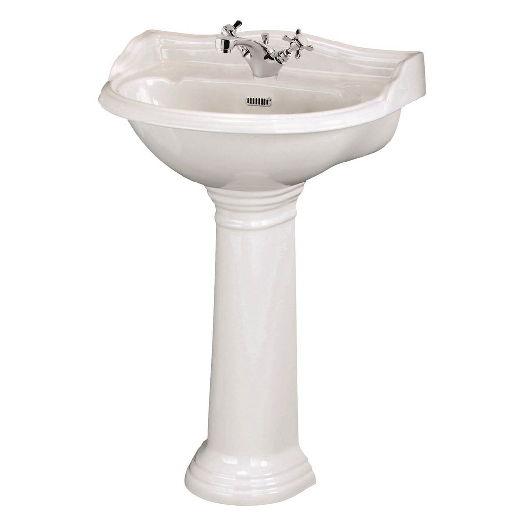 Hudson Reed Chancery 500mm Traditional Round Basin & Pedestal - 1 Tap Hole