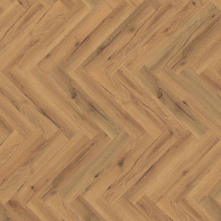 Lusso Floor Ranch Oak Herringbone Luxury Vinyl Flooring - 610 x 122 x 5 mm - 2.23 M2 Per box