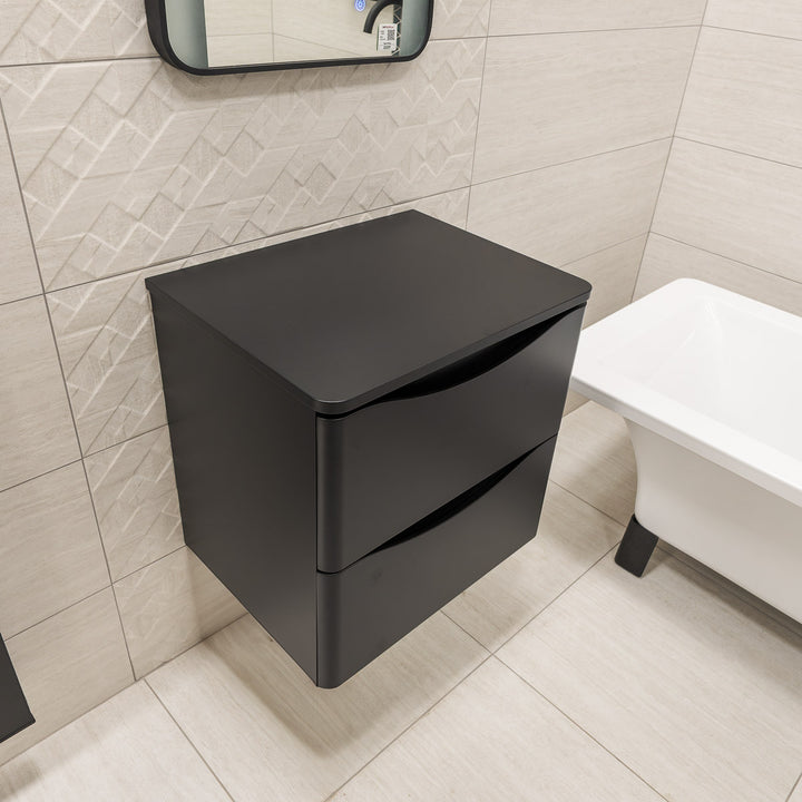 Josef Martin Happi 600mm Wall Hung 2 Drawer Vanity Unit &amp; Worktop - Ember