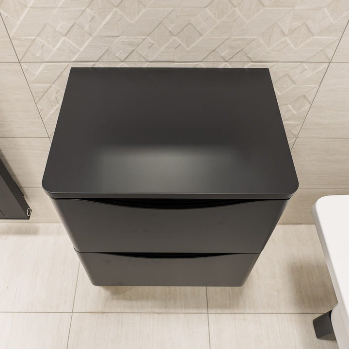 Josef Martin Happi 600mm Wall Hung 2 Drawer Vanity Unit &amp; Worktop - Ember
