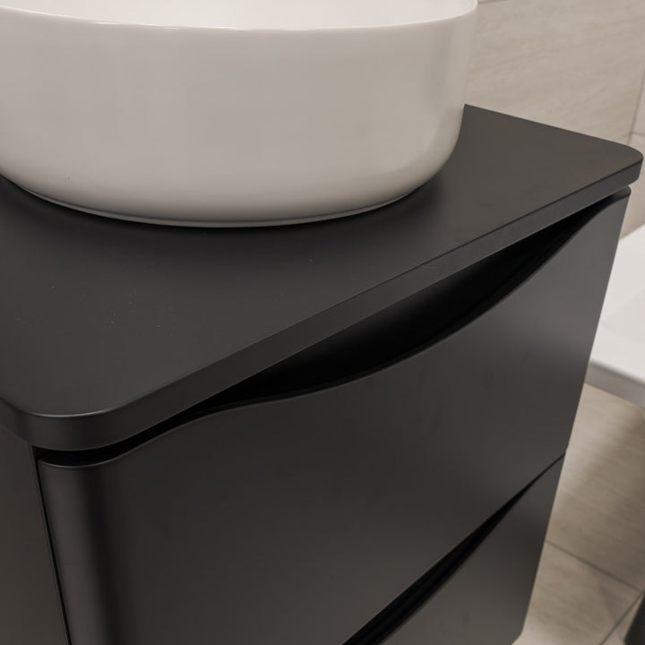 Josef Martin Happi 600mm Wall Hung 2 Drawer Vanity Unit &amp; Worktop - Ember