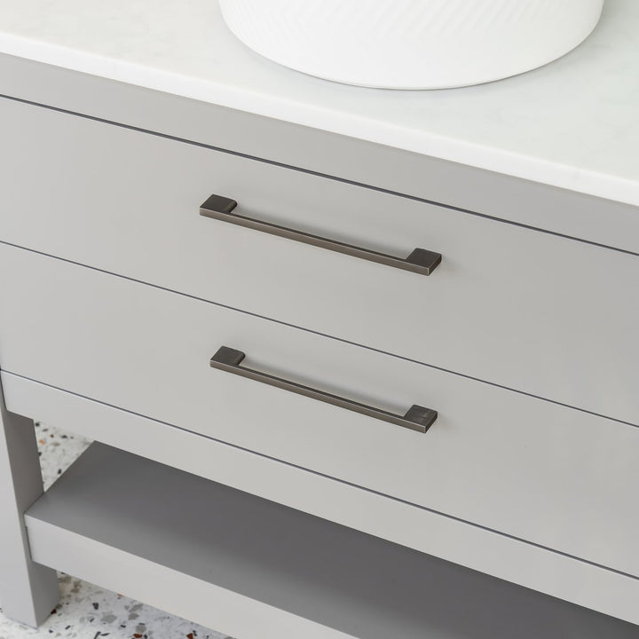 Josef Martin Roxbury 900mm Washstand &amp; Pebble Worktop - Lead Colour