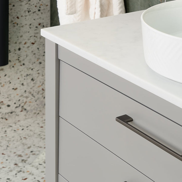 Josef Martin Roxbury 900mm Washstand &amp; Pebble Worktop - Lead Colour