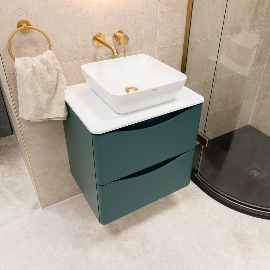 Josef Martin Happi 600mm Wall Hung Vanity Unit &amp; Glacier White Worktop - Goblin