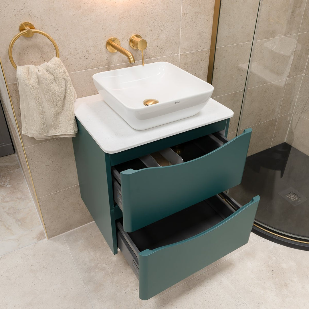 Josef Martin Happi 600mm Wall Hung Vanity Unit &amp; Glacier White Worktop - Goblin