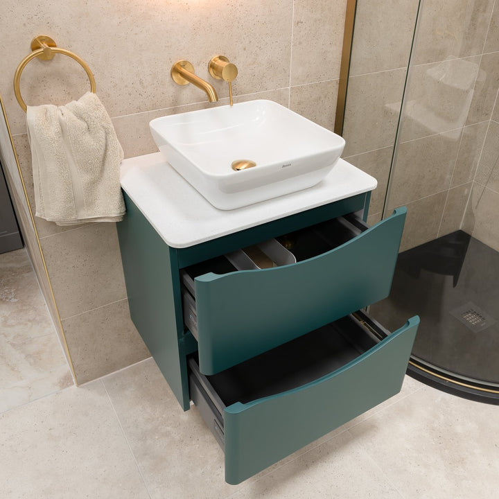 Josef Martin Happi 600mm Wall Hung Vanity Unit &amp; Glacier White Worktop - Goblin