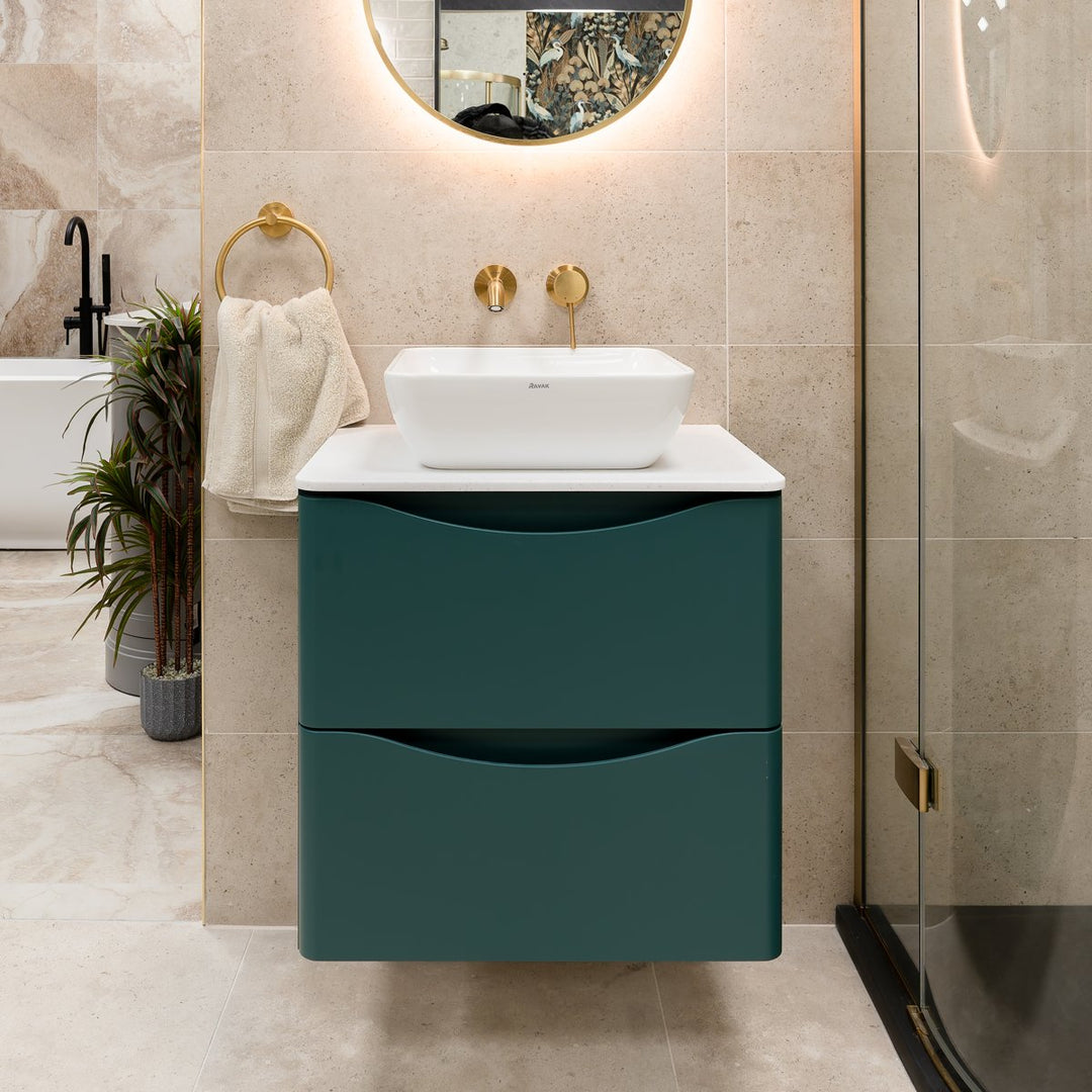 Josef Martin Happi 600mm Wall Hung Vanity Unit &amp; Glacier White Worktop - Goblin