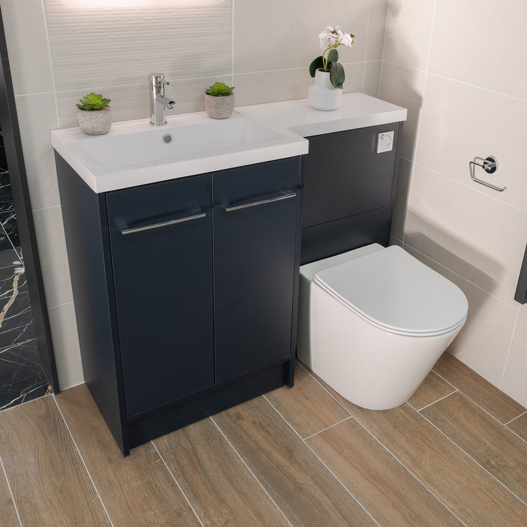 Josef Martin Vanity Unit, WC Run &amp; Basin Left Hand - Indigo Blue