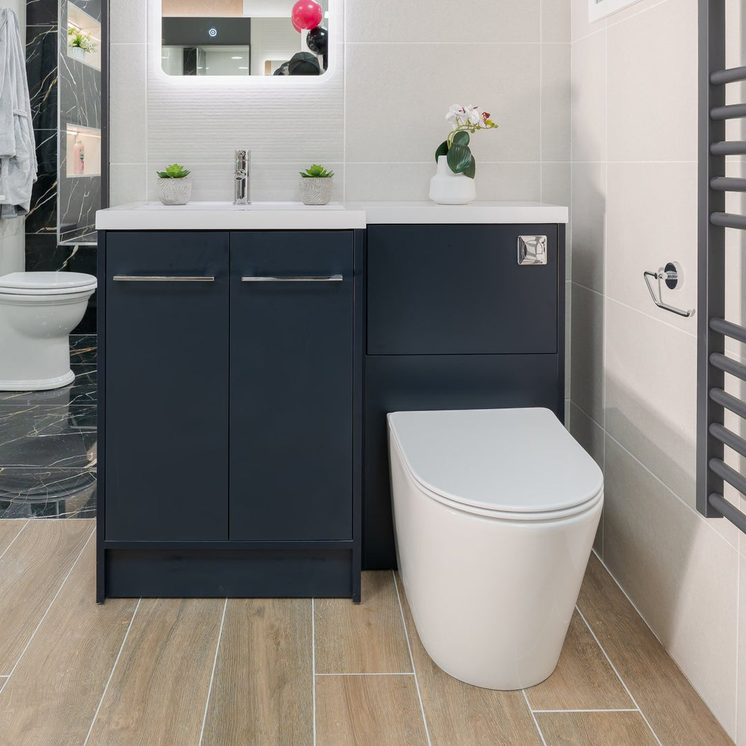 Josef Martin Vanity Unit, WC Run &amp; Basin Left Hand - Indigo Blue