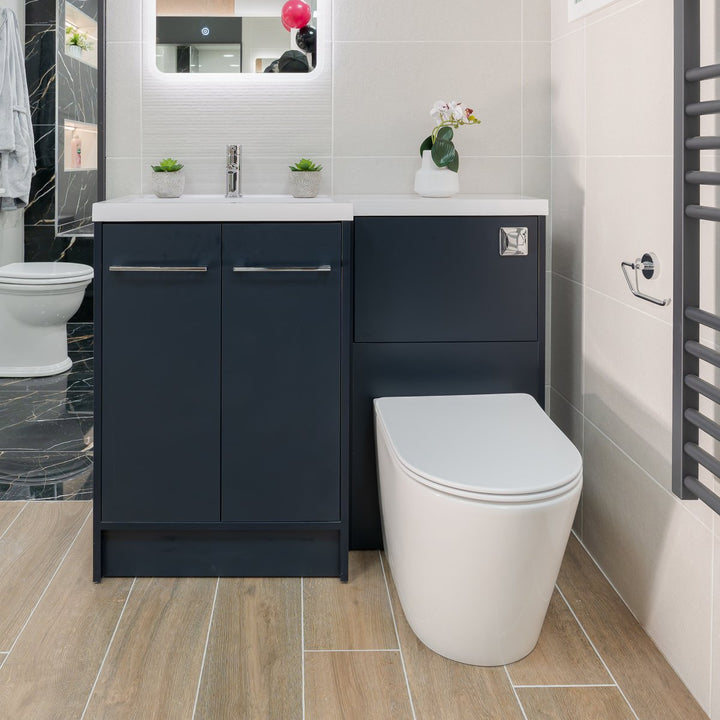 Josef Martin Vanity Unit, WC Run &amp; Basin Left Hand - Indigo Blue
