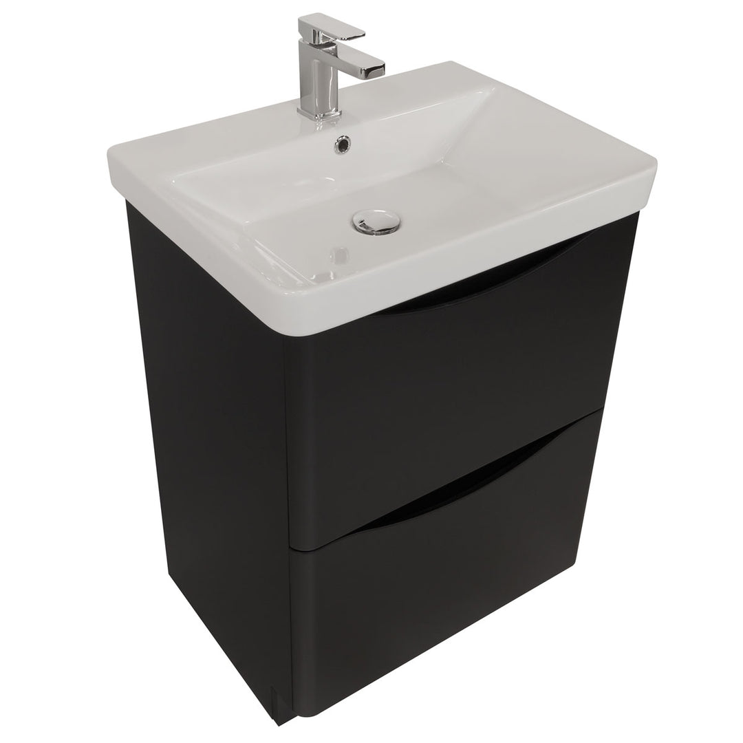 Happi 600mm Floorstanding Vanity Unit & Basin - Basalt