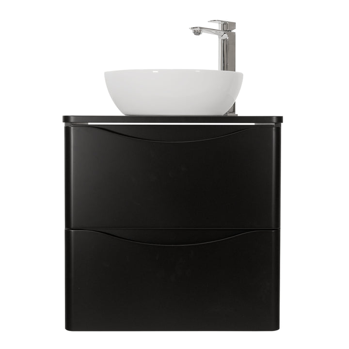 Josef Martin Happi 600mm Wall Hung 2 Drawer Vanity Unit &amp; Worktop - Ember