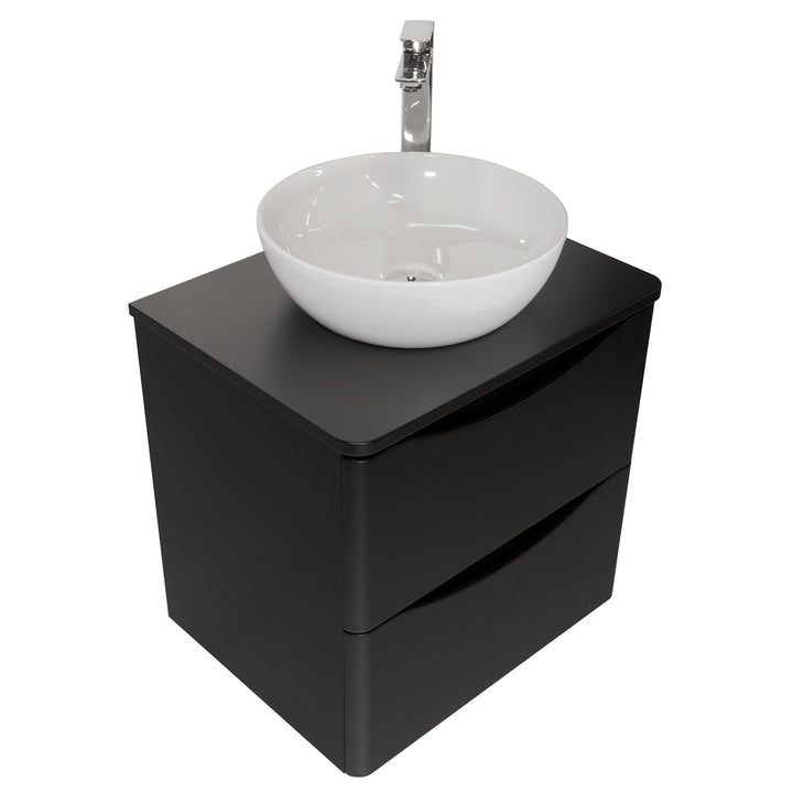 Josef Martin Happi 600mm Wall Hung 2 Drawer Vanity Unit &amp; Worktop - Ember