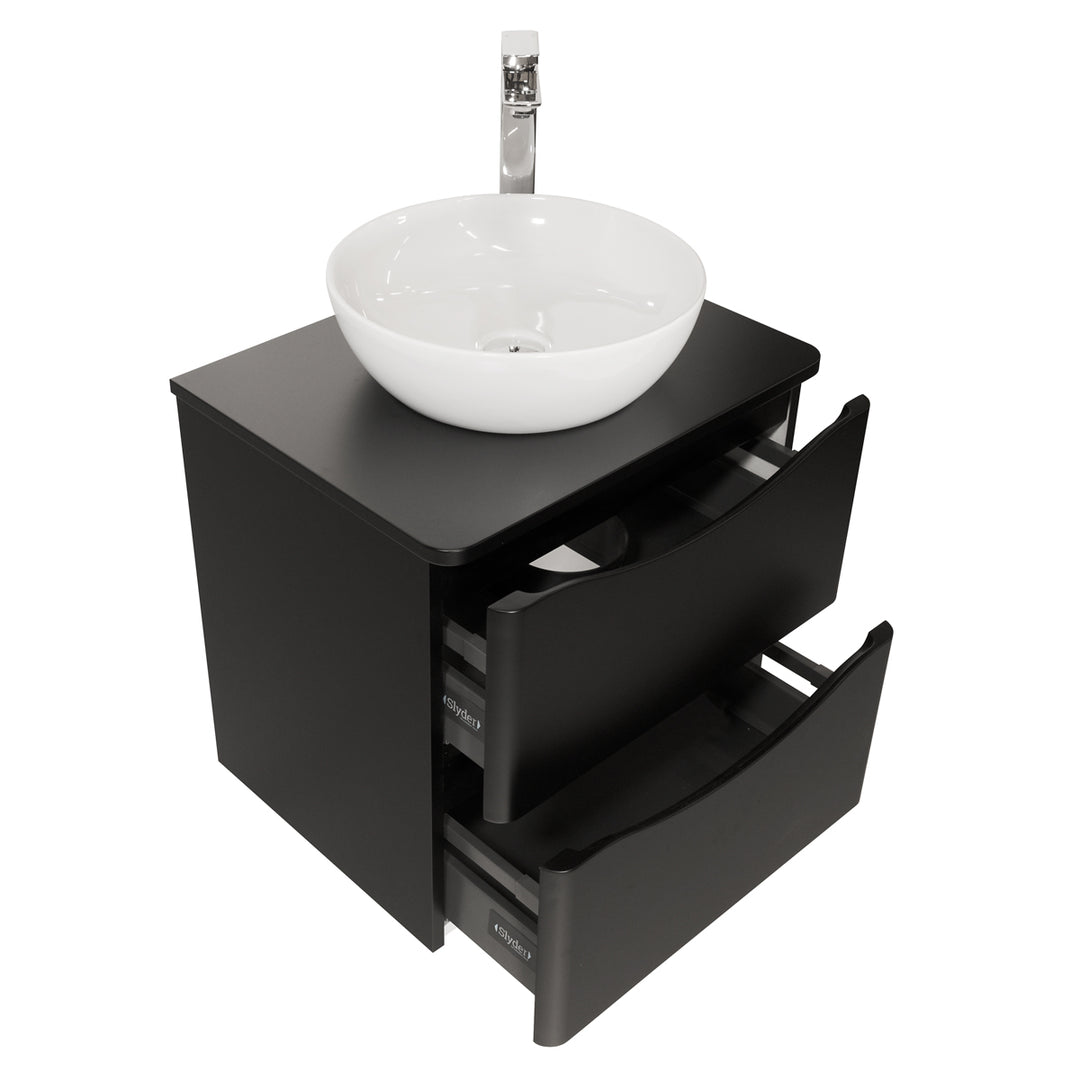 Josef Martin Happi 600mm Wall Hung 2 Drawer Vanity Unit &amp; Worktop - Ember