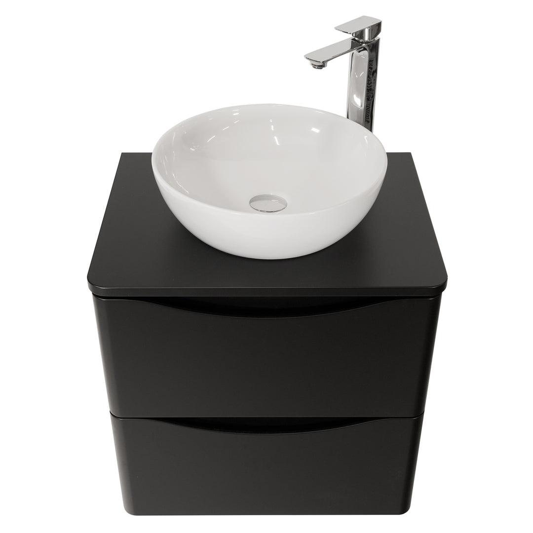 Josef Martin Happi 600mm Wall Hung 2 Drawer Vanity Unit &amp; Worktop - Ember
