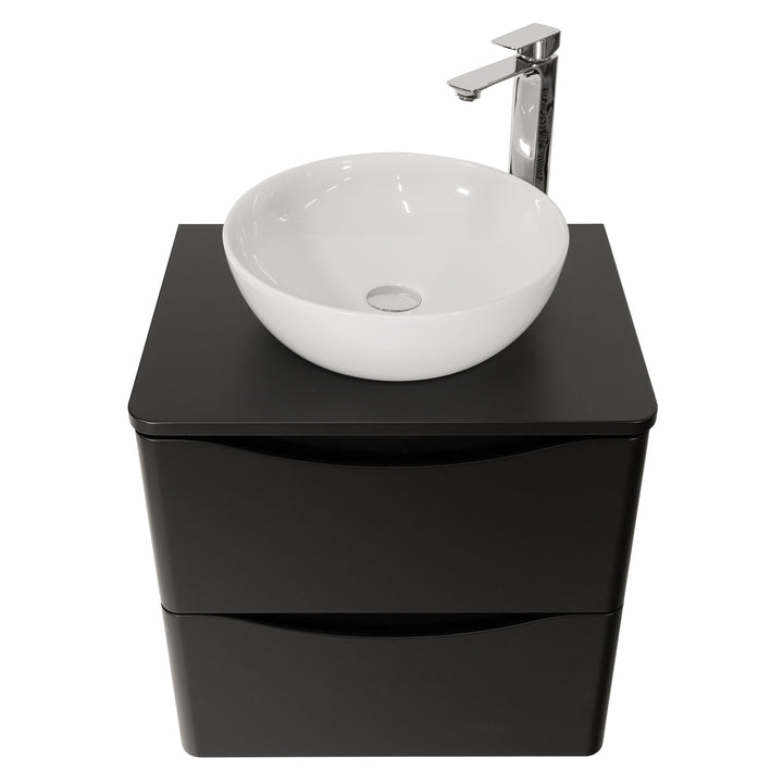 Josef Martin Happi 600mm Wall Hung 2 Drawer Vanity Unit &amp; Worktop - Ember