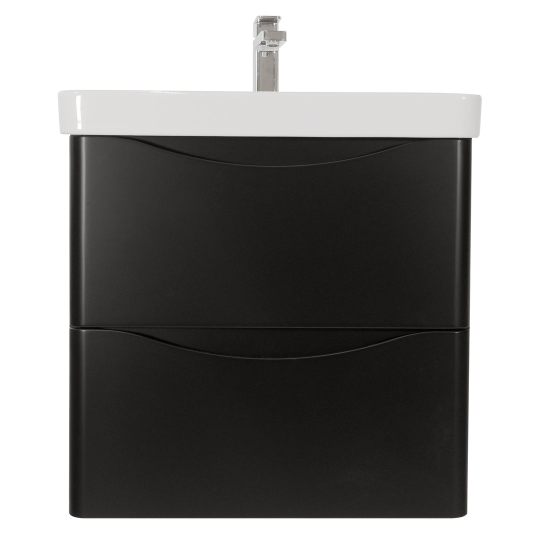 Josef Martin Happi 600mm Wall Hung 2 Drawer Vanity Unit &amp; Inset Basin - Ember