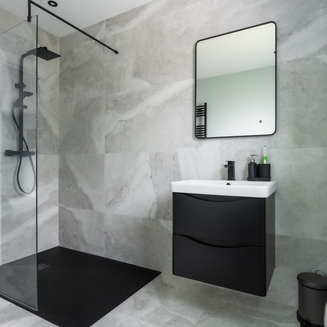 Josef Martin Happi 600mm Wall Hung 2 Drawer Vanity Unit & Inset Basin - Ember