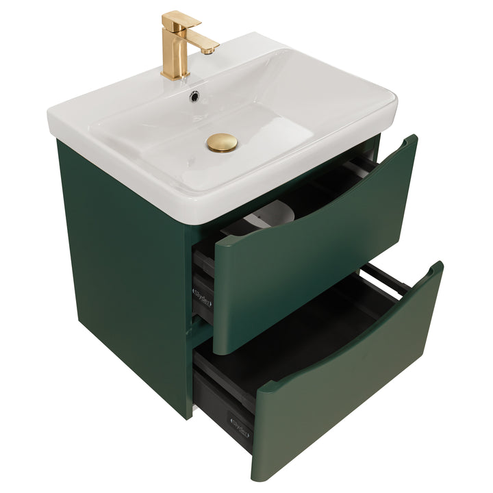 Happi 600mm Wall Hung Vanity Unit &amp; Basin - Goblin