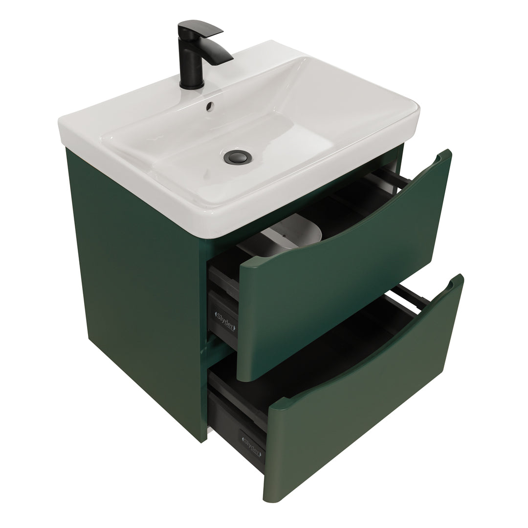 Happi 600mm Wall Hung Vanity Unit &amp; Basin - Goblin