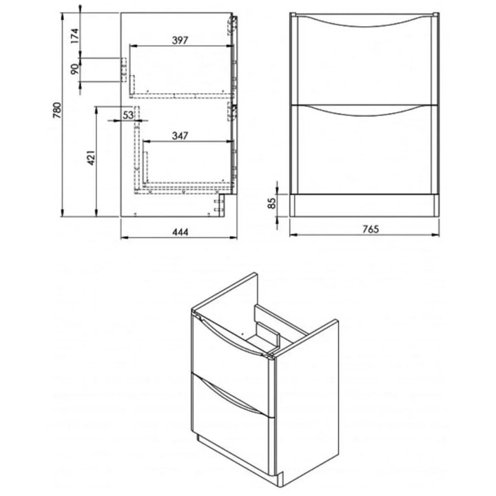 Josef Martin HAPPI 800mm Floor Standing Vanity Unit &amp; Basin - Anthracite