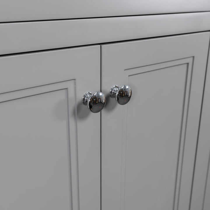 Kingsbury Classic Curved 1200mm Vanity Unit, Worktop &amp; Ceramic Basin - Signal Grey