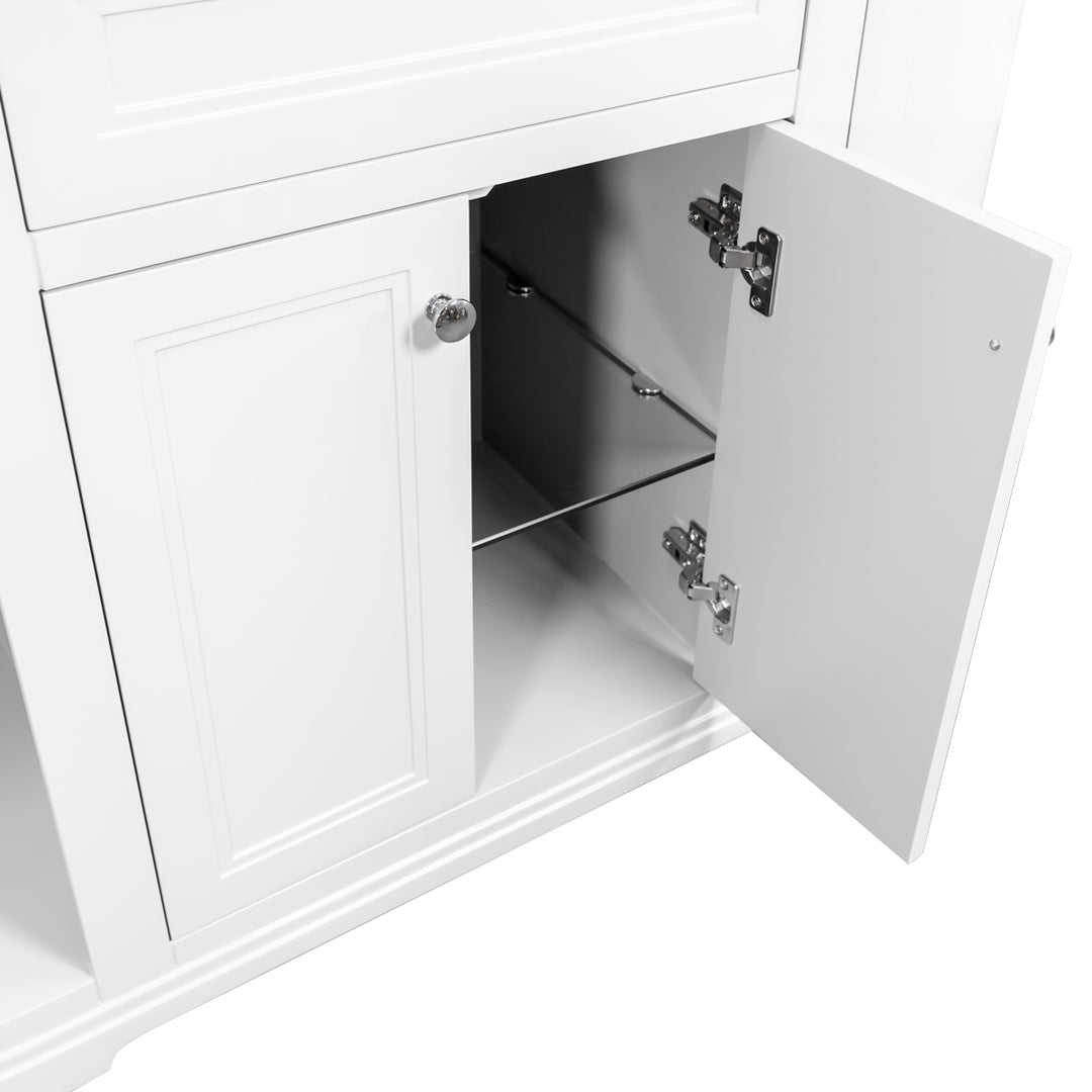 Kingsbury Classic Curved 1200mm Vanity Unit, Worktop &amp; Ceramic Basin - White