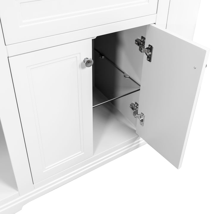 Kingsbury Classic Curved 1200mm Vanity Unit, Worktop &amp; Ceramic Basin - White