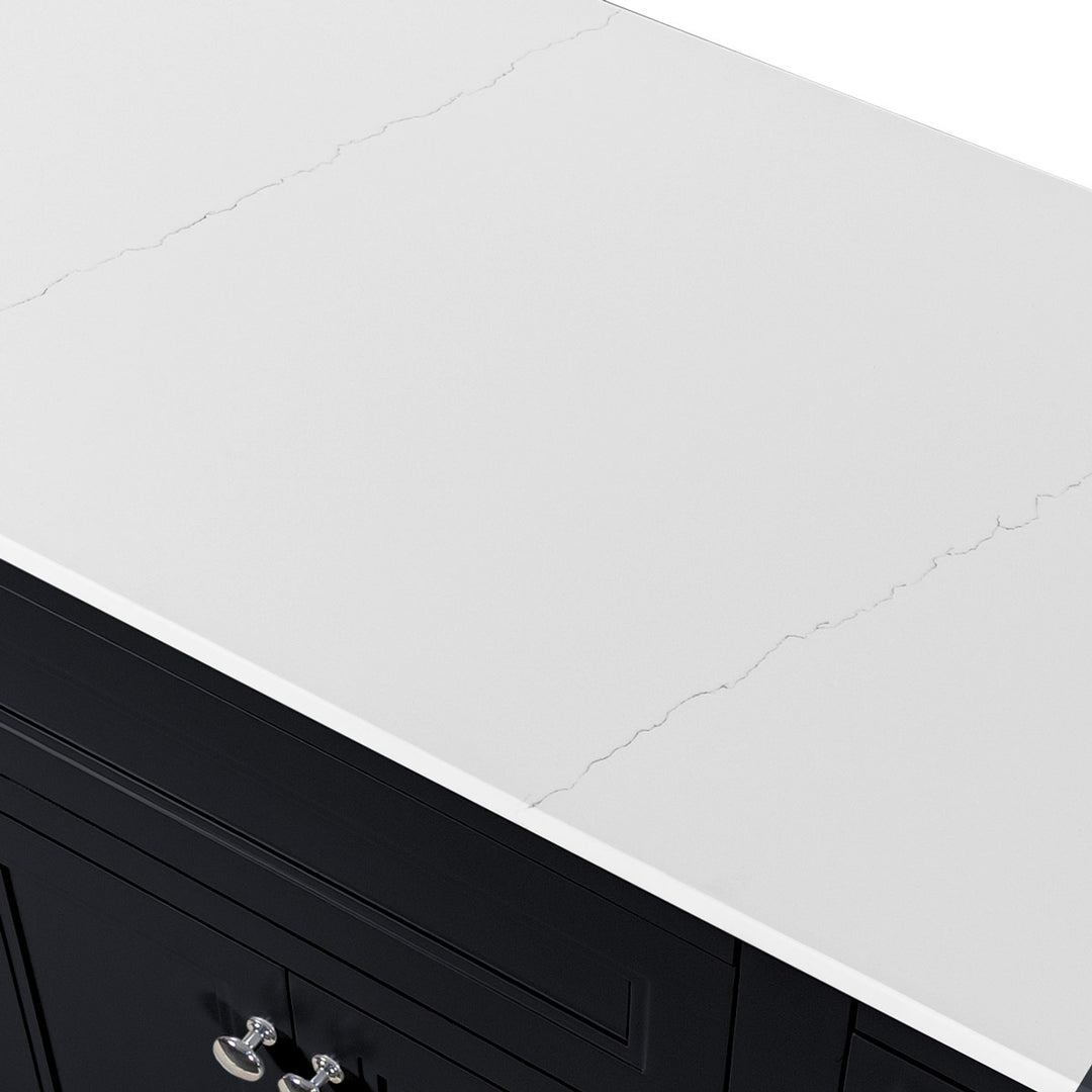 Kingsbury Classic Curved 1200mm Floor Standing Vanity Unit with Marble Worktop - Dark Grey